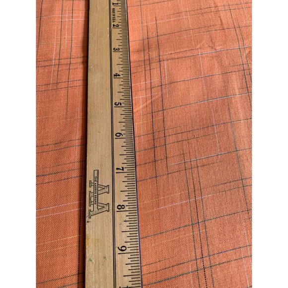 Orange Plaid Cotton Fabric 1/2 Yard 44" Wide Sewing & Crafts - Picture 2 of 4
